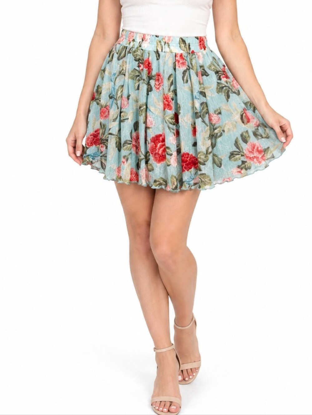 Ralph Lauren Denim & Supply Floral Mini Skirt Lace Large Fully Lined